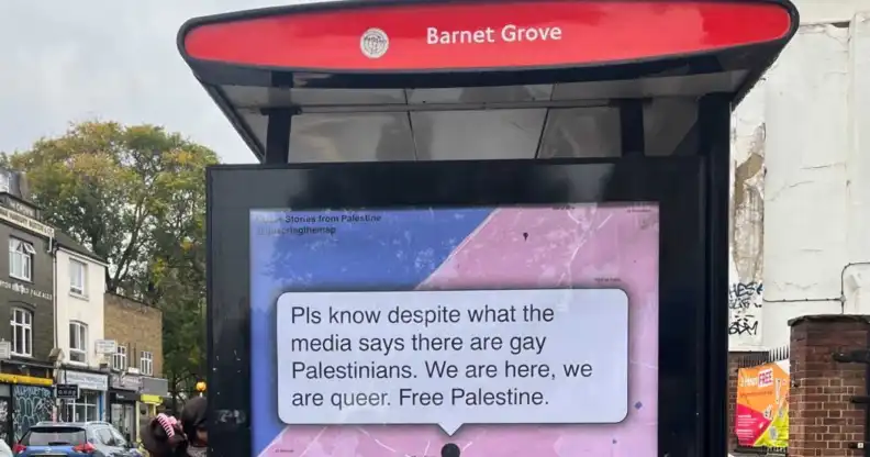 London Activists Replace Ads with LGBTQ+ Stories in Solidarity with Palestine